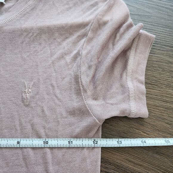 Allsaints Modal T shirt Pink 2 Sheer Lightweight Minimalist Grunge‎ - Picture 8 of 9